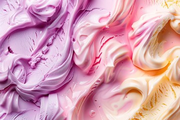 Sticker - Close-up of vibrant ice cream swirls with a creamy texture