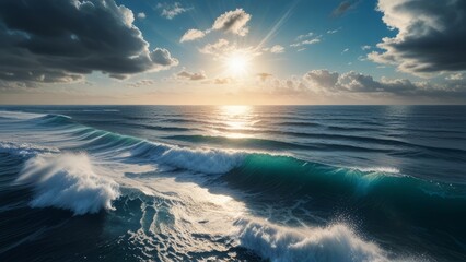 Poster - Amazing natural scenery of ocean waves