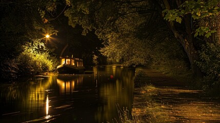 The stillness of the canal at night only disrupted by the occasional sound of a passing boat.