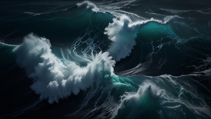 Wall Mural - Amazing natural scenery of ocean waves