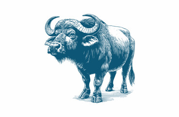 buffalo vintage illustration. isolated on white background