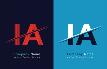 ia letter logo design vector template.