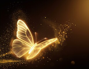 golden butterfly with butterfly