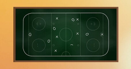 Poster - Image of game plan with arrows, circles and x signs on sports court