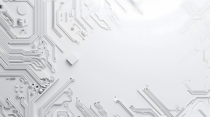 abstract background - abstract white circuit board with intricate lines and components, symbolizing 