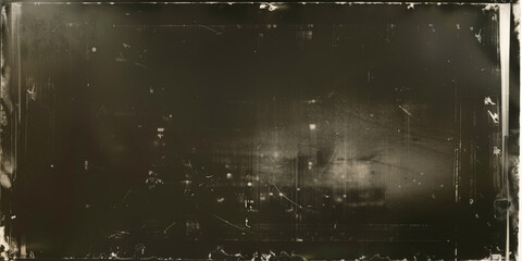A vintage photograph, blank black film negative,film texture.Grungy dark abstract background with distressed textures and rough edges, perfect for adding a raw and edgy aesthetic to artistic and desig