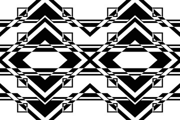 Wall Mural - Black and white geometric ornament.