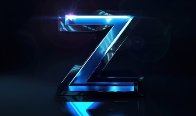 Poster - z capital futuristic letter with vivid colors and black background