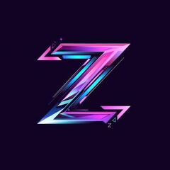Poster - z capital futuristic letter with vivid colors and black background