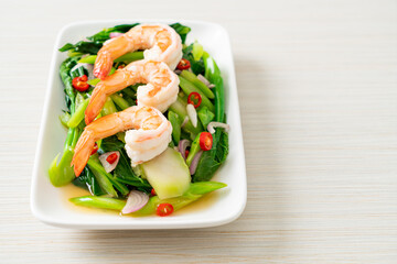 Wall Mural - Spicy Chinese Kale Salad with Shrimp
