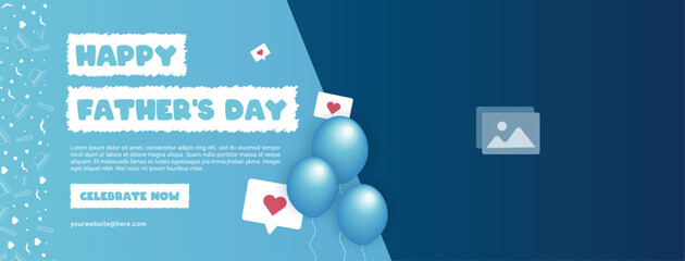 Happy Father's Day. Banner vector for social media ads, web ads, business messages, discount flyers and big sale banners.