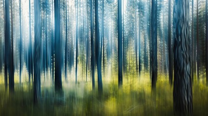 realistic photography of coniferous forest. abstract background of a northern forest