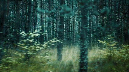 realistic photography of coniferous forest. abstract background of a northern forest