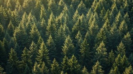 realistic photography of coniferous forest. abstract background of a northern forest
