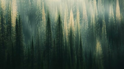 realistic photography of coniferous forest. abstract background of a northern forest
