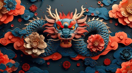 Wall Mural - create a poster that celebrating Chinese new year