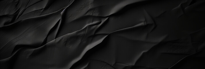 Wall Mural - Black paper poster texture background, Weathered black paper texture, black friday banner.Crumpled black paper with wrinkles and rubbed corners