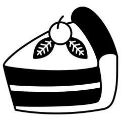 Poster - icon of sliced cake with cherry