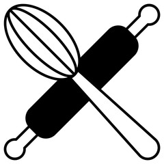 Poster - rolling pin and whisk pastry equipment