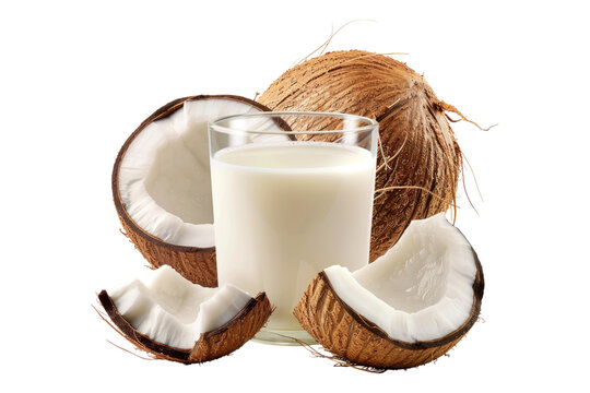 Coconut milk isolated on white background