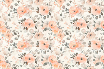 Sticker - A floral pattern with pink and gray flowers