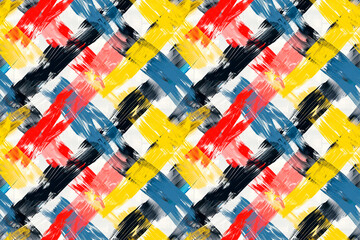 Sticker - A colorful painting with red, yellow, and blue brush strokes