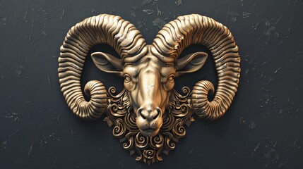 Aries zodiac symbol, 3D render
