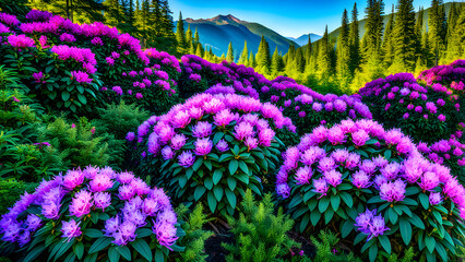 Wall Mural - flowers in the mountains