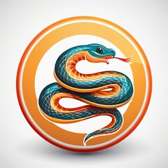 Wall Mural - snake symbol on a white background. icon snake, logo snake, shio snake, tatto snake.