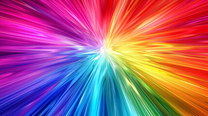 Wall Mural - A colorful explosion of light with a yellow center and blue and red edges