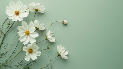 Wall Mural - Abstract Floral Composition with Cosmos Flowers