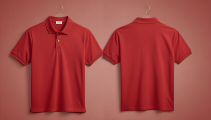 Wall Mural - Front and back red polo shirt mockup 7