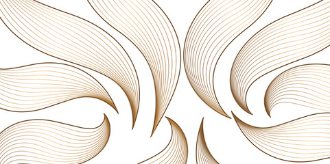 Vector line elegant wavy texture art deco pattern. line graphic illustrations, Square cards, flow backgrounds. Vector luxury royal ocean wavy pattern with frequency line. 