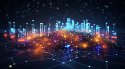 Wall Mural - big data technology and data science illustration