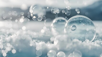 Wall Mural - a hauntingly beautiful view as ane bubbles create a ghostly effect beneath the frozen lakes surface.