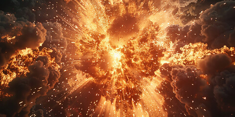 orange explosion in space on dark background