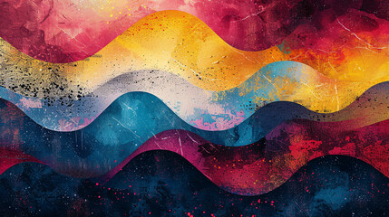 Textured illustration with a colorful abstract design