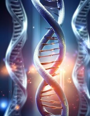 DNA - Visualization of DNA Molecules - Genetic Code - Structure of DNA - Abstract Representation of Deoxyribonucleic Acid - Double Helix - Genetic Mutation and Manipulation