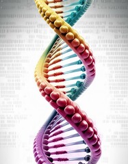 DNA - Visualization of DNA Molecules - Genetic Code - Structure of DNA - Abstract Representation of Deoxyribonucleic Acid - Double Helix - Genetic Mutation and Manipulation