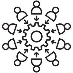 Poster - employee engagement icon teamwork vector