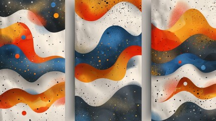 Wall Mural - An abstract doodle shape seamless pattern collection. A trendy design with basics. A primary color wallpaper cover.