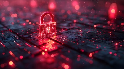 a graphic representation of code with a digital padlock, symbolizing the concept of secure software 