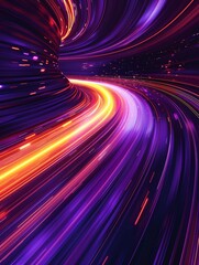 Wall Mural - Violet and tangerine fast digital design backdrop.