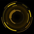 © jm - a black and yellow circle with a yellow line around it.