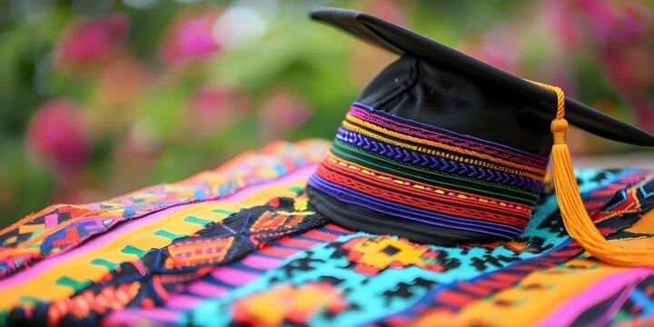 A graduation cap placed on top of a colorful and vibrant book. Concept Photography Ideas, Graduation, Props, Colorful, Book