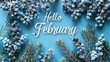 © Wayu - hello february february text flower decoration february illustration