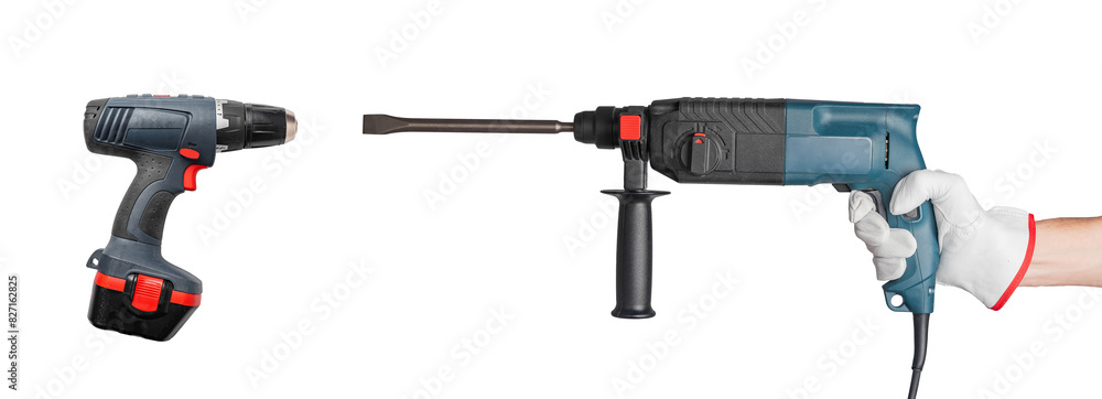 Driller and drill equipment. Electric tool for work and repair ...