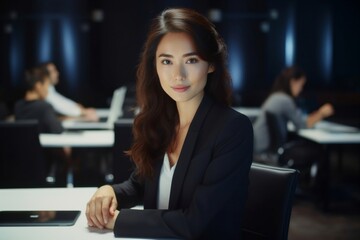 Wall Mural - A portrait of a stylish beautiful businesswoman in the board room in the office