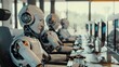 © anang - Robots working at desks in office setting