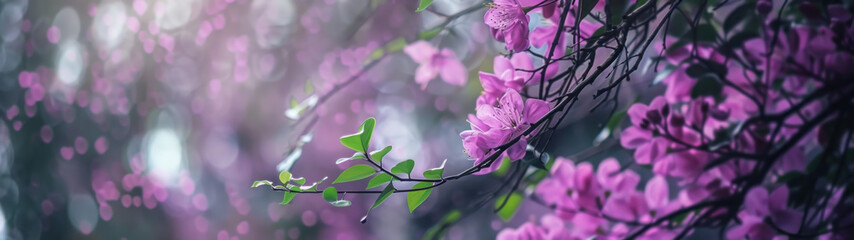flowering vines on tree branches, closeup